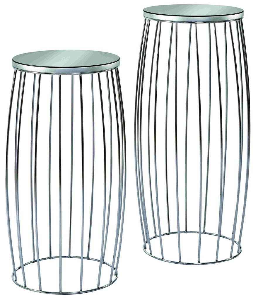 Set of round metal tables