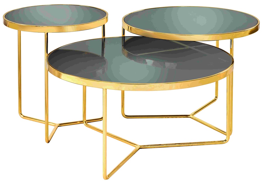 Set of round metal tables