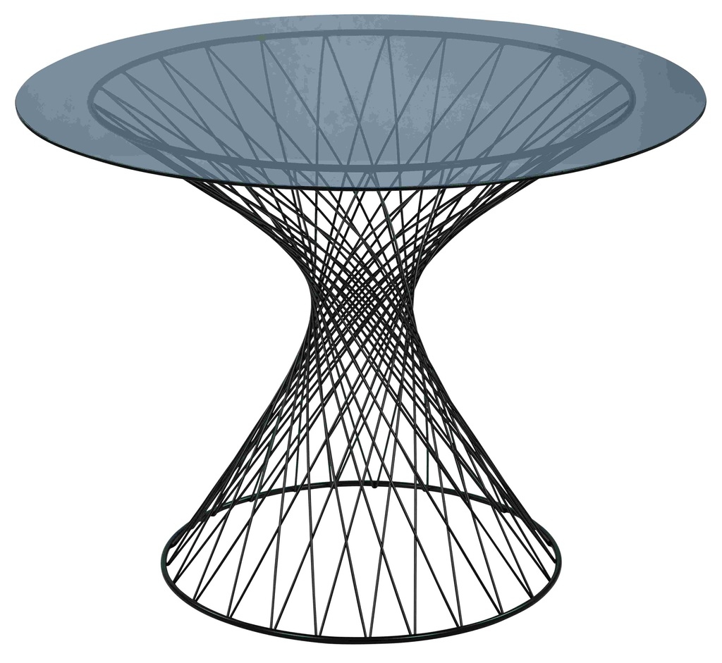 Table en métal avec comptoir en verre