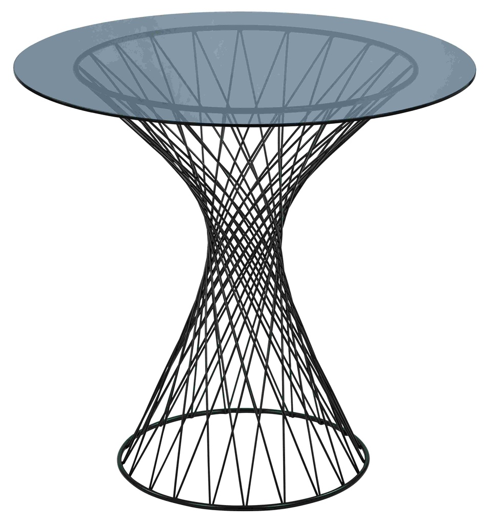 Table en métal avec comptoir en verre