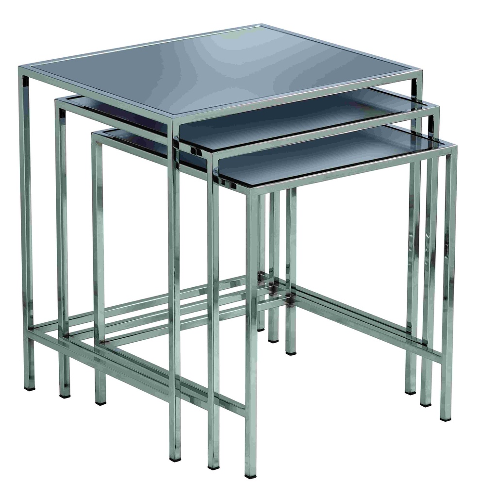 Ensemble de tables métalliques rondes