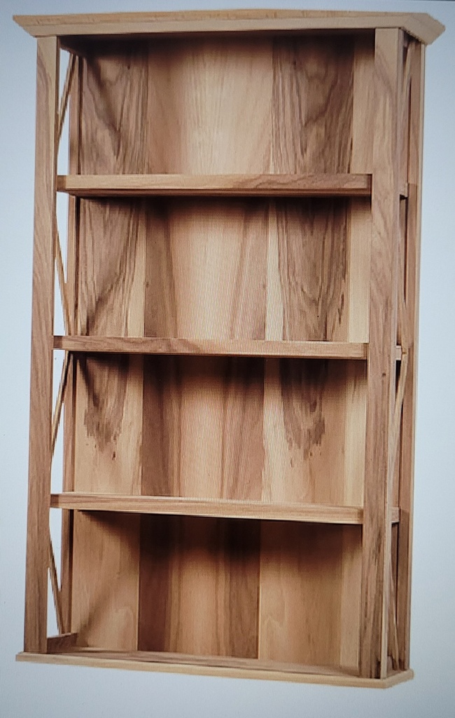 Wooden shelf with walnut veneer