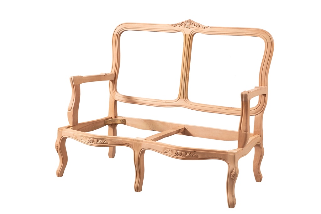 Sofa en bois squelette avec sculpture