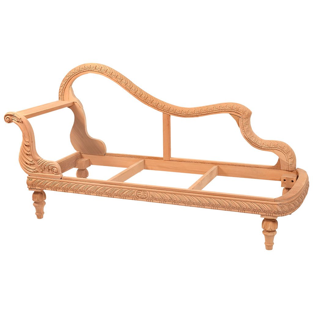 Holz Sofa Skelett mit Skulptur