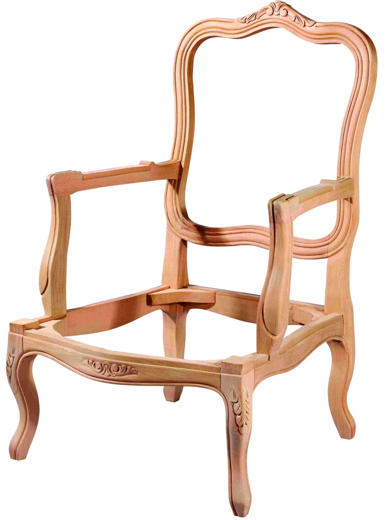 Fauteuil squelette en bois avec sculpture