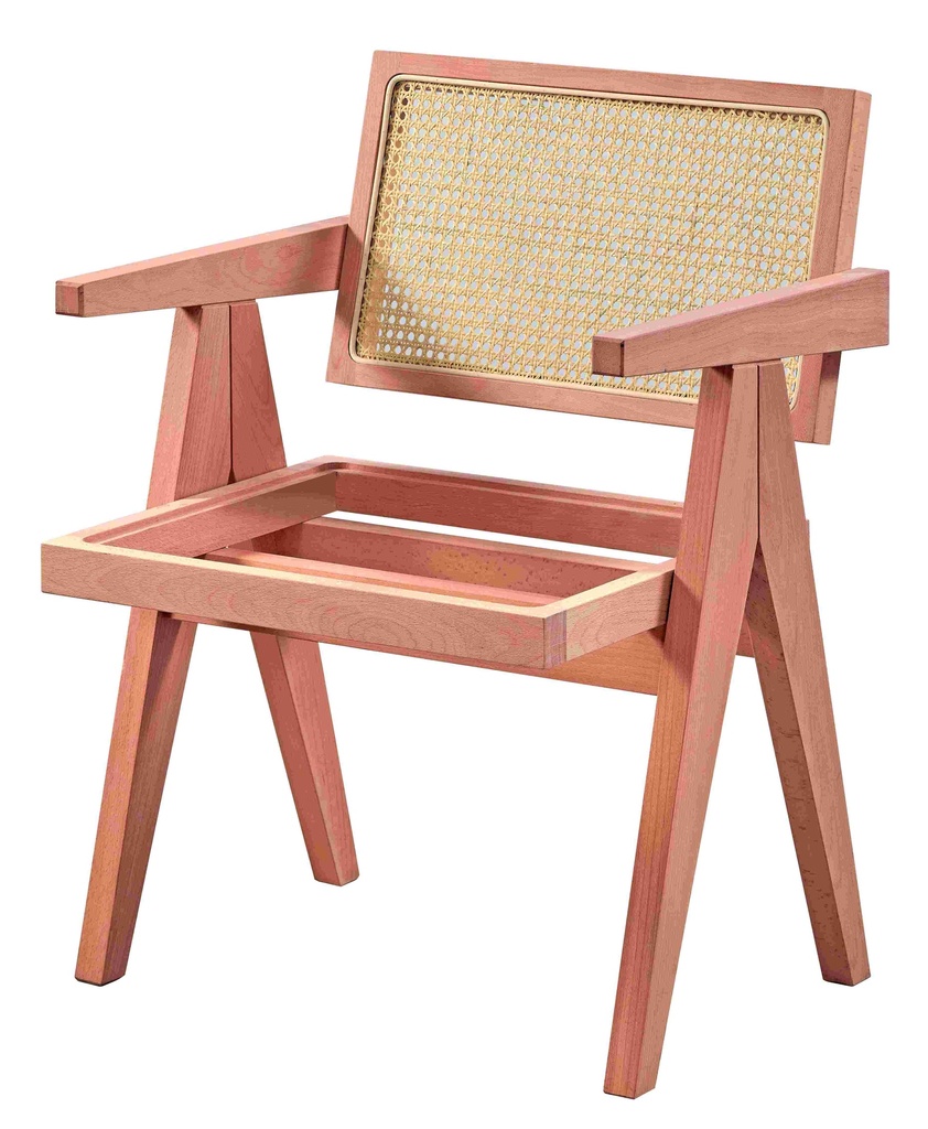 Fauteuil squelette en bois avec rotin