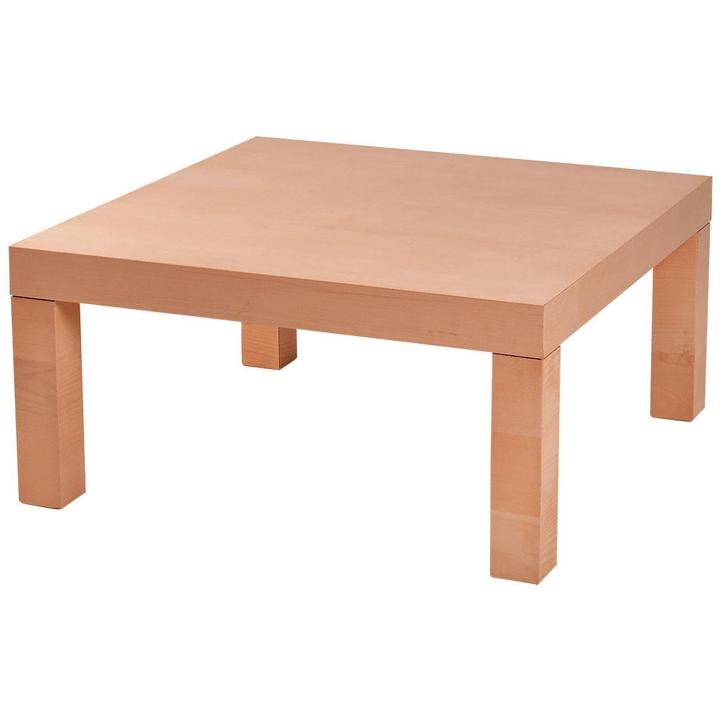 The wooden rectangular coffee table