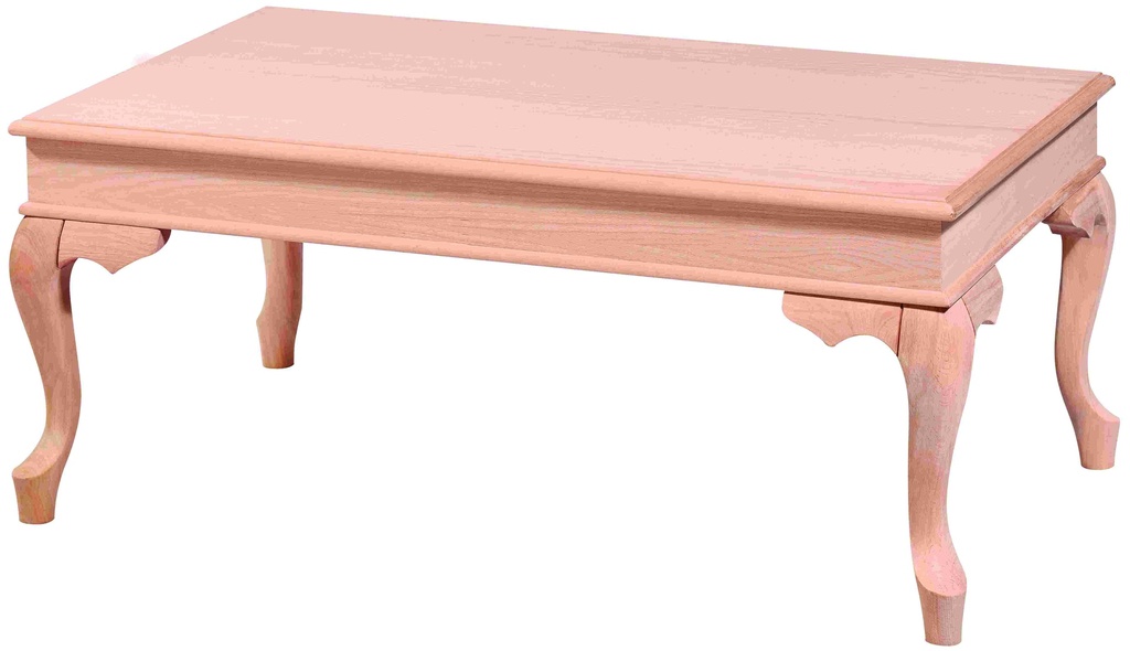 The wooden rectangular coffee table