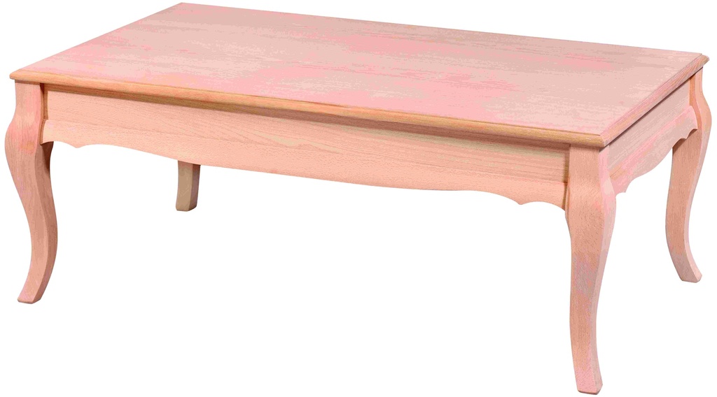 The wooden rectangular coffee table