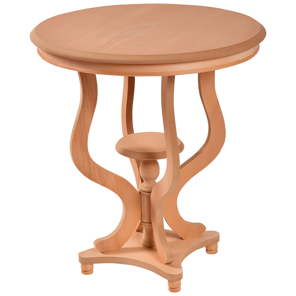 Round wooden table