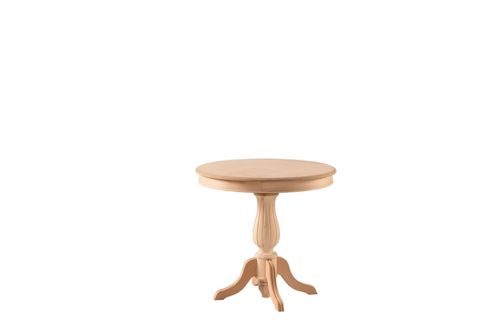 The fixed round table of wood