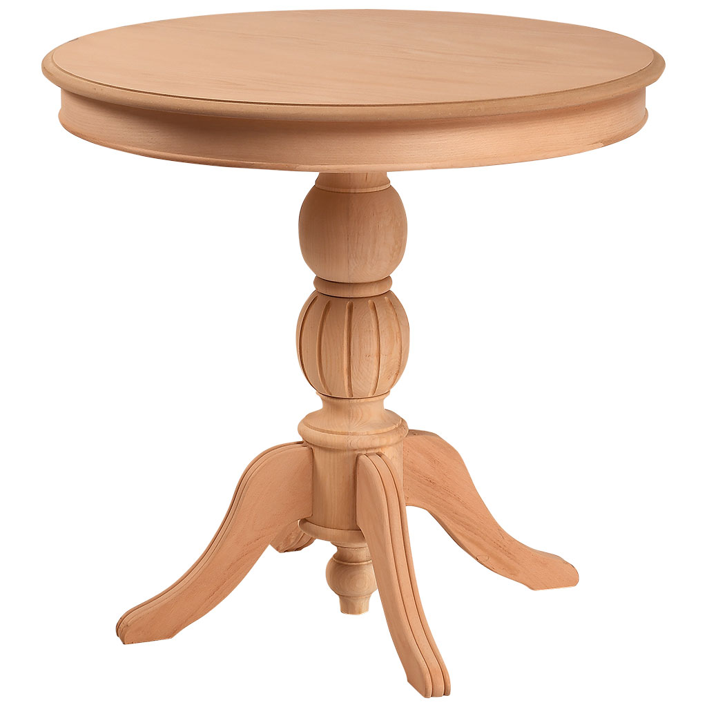 The fixed round table of wood