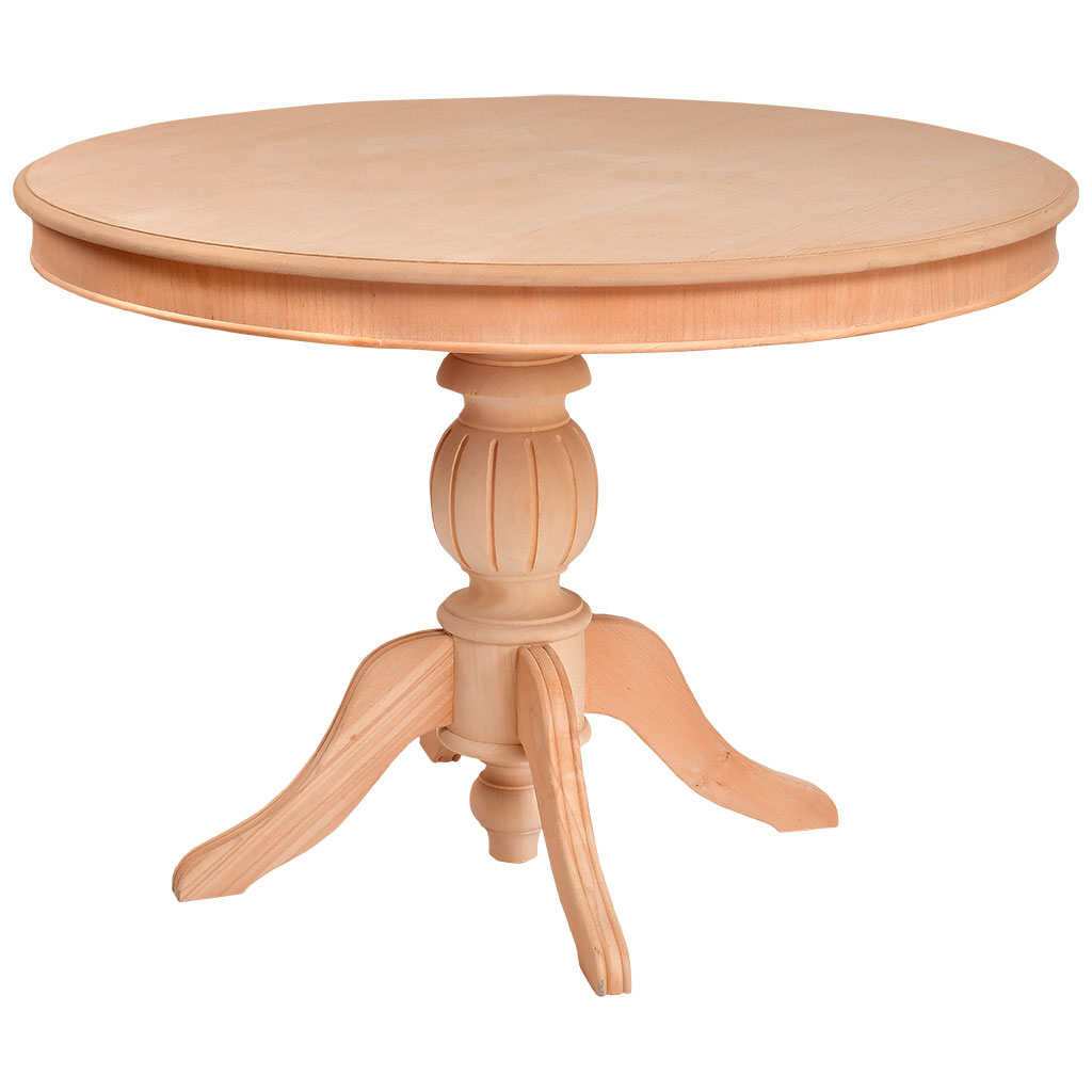 The fixed round table of wood