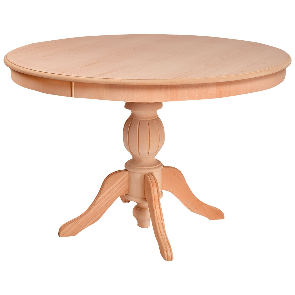 The fixed round table of wood