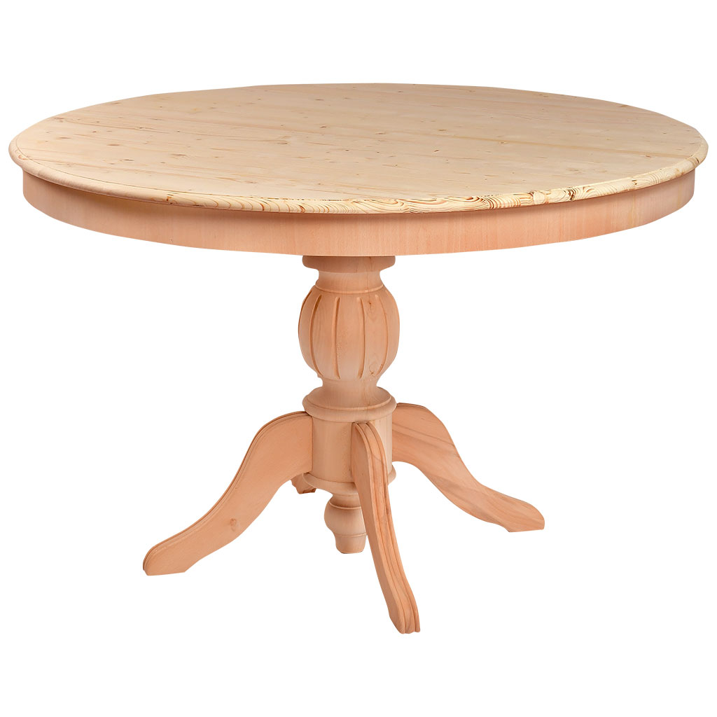 The fixed round table of wood