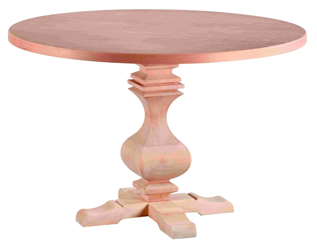 The fixed round table of wood