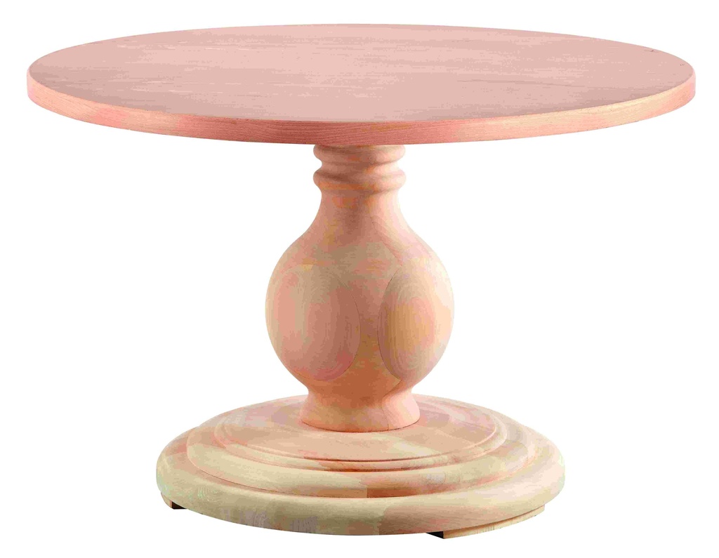 Fixed wooden oval table