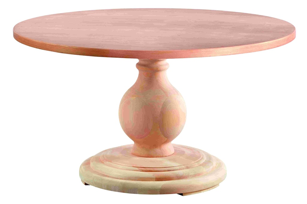 Fixed wooden oval table