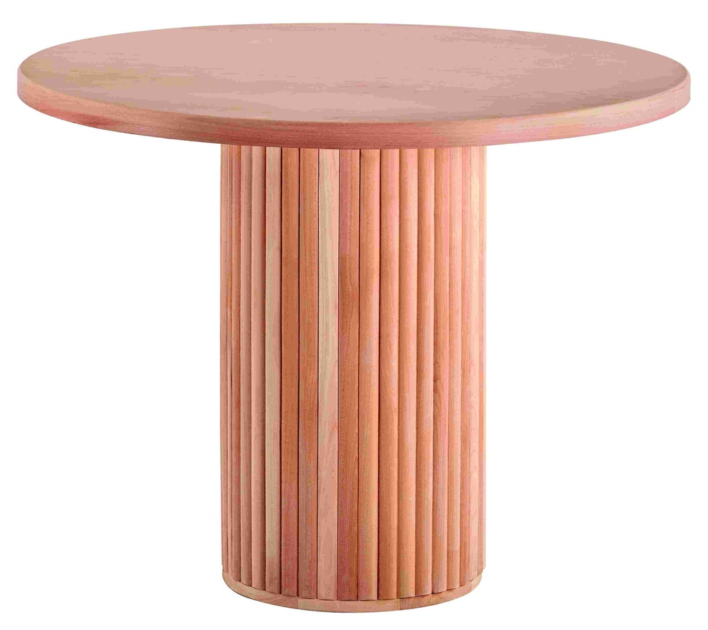 The fixed round table of wood