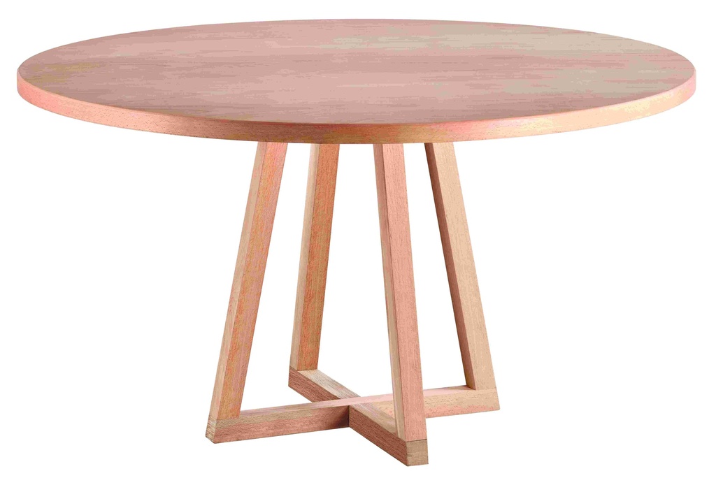 The fixed round table of wood