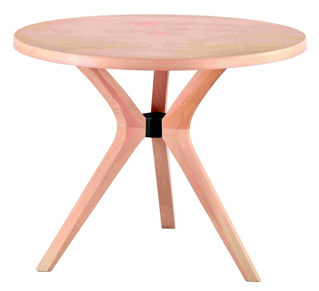 The fixed round table of wood