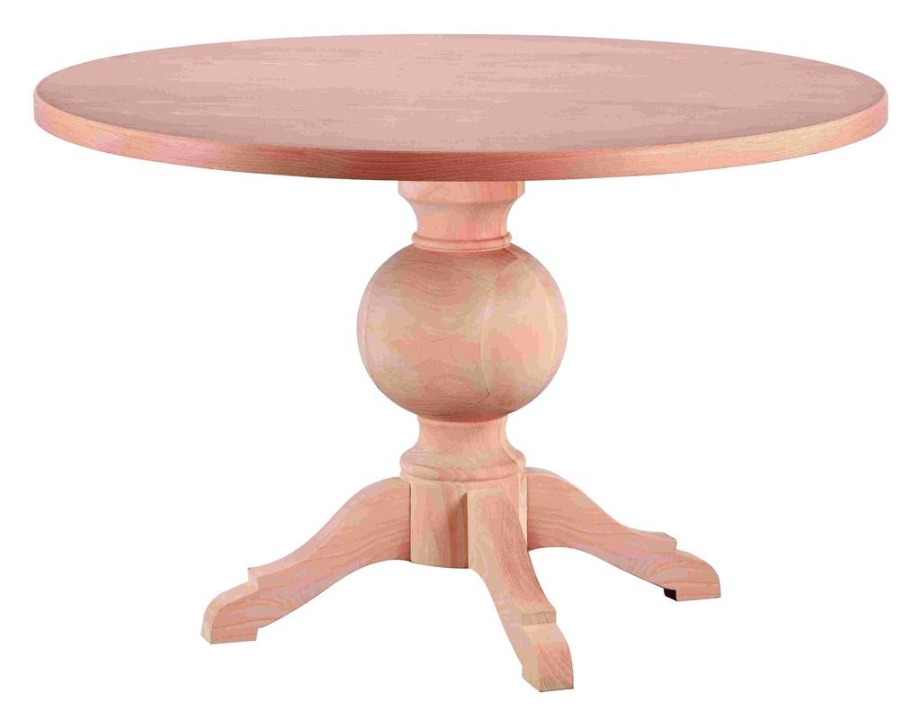 The fixed round table of wood