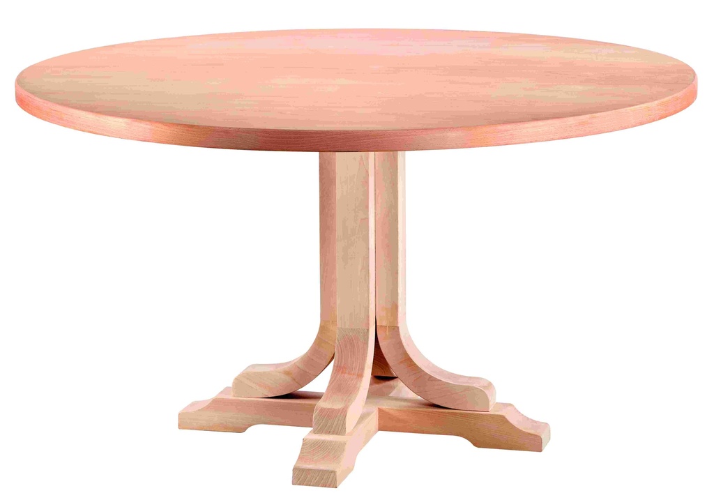 The fixed round table of wood