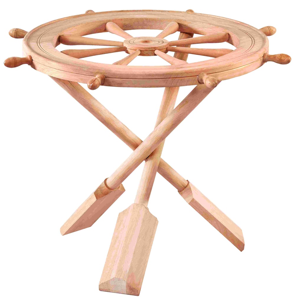 The fixed round table of wood