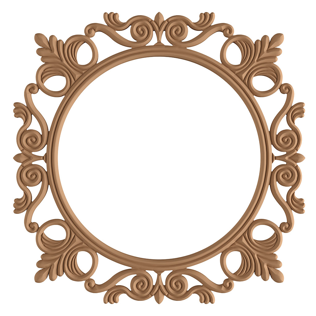 Rama Round Mirror en MDF