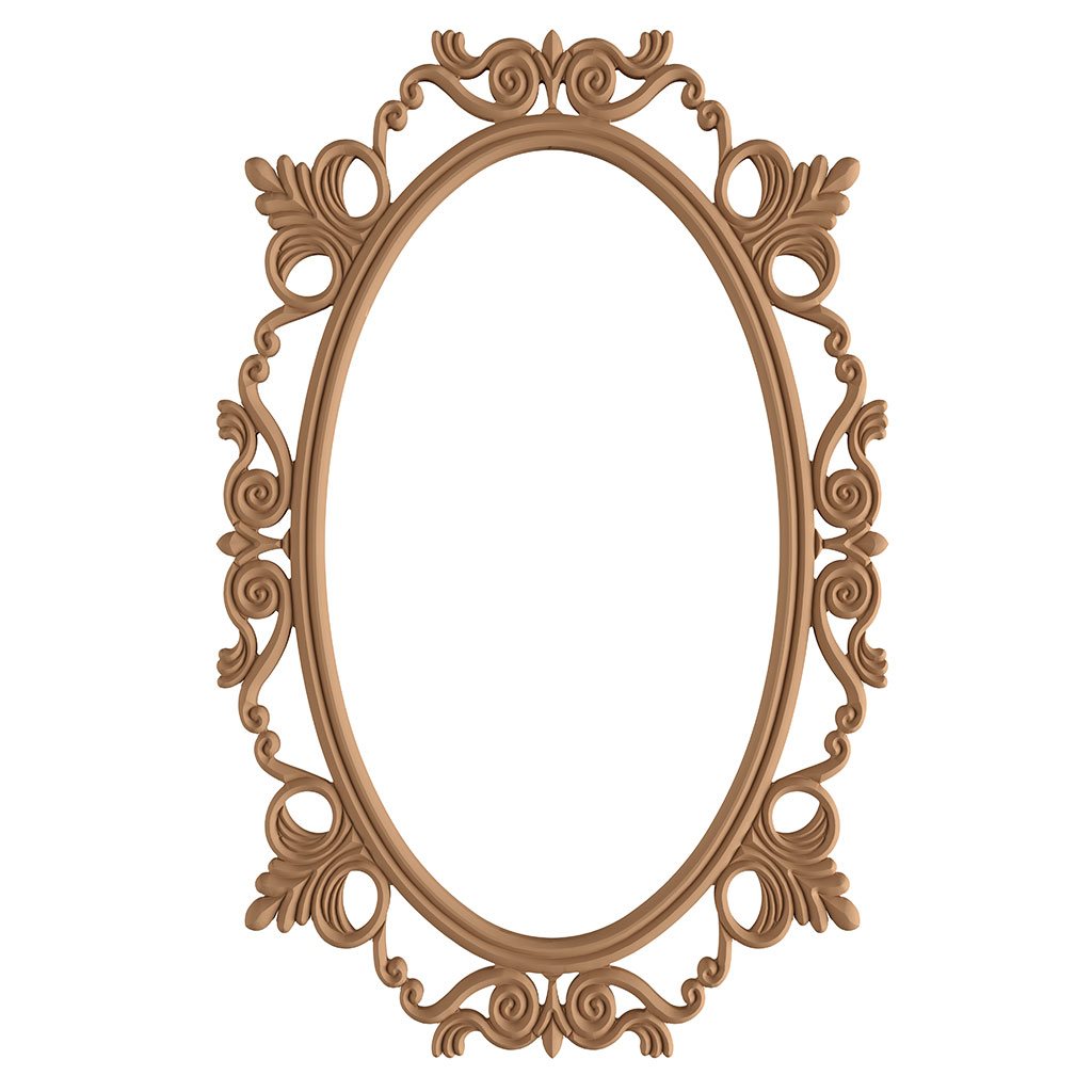 The oval mirror frame in MDF