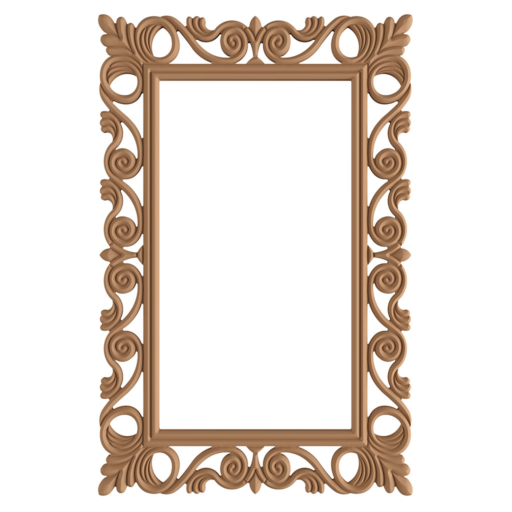 The rectangular mirror frame in MDF