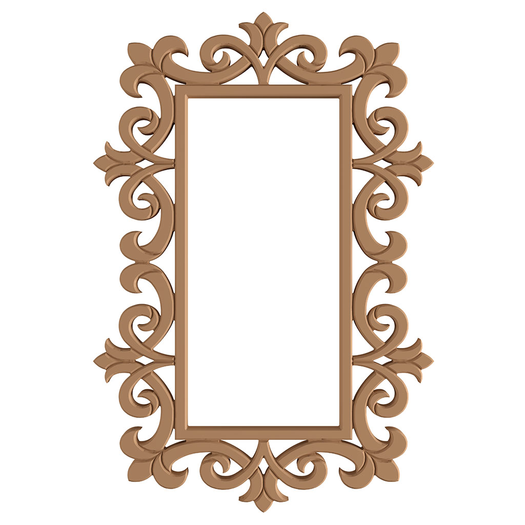 The rectangular mirror frame in MDF