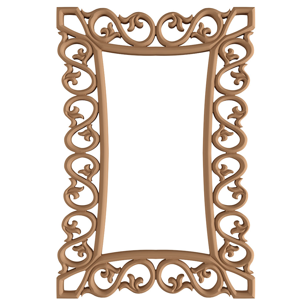 The rectangular mirror frame in MDF