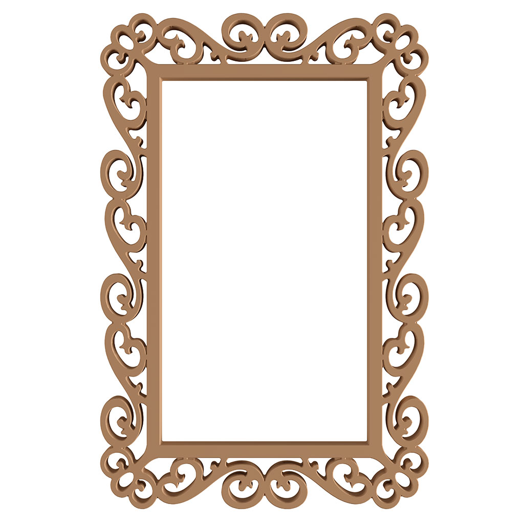 The rectangular mirror frame in MDF