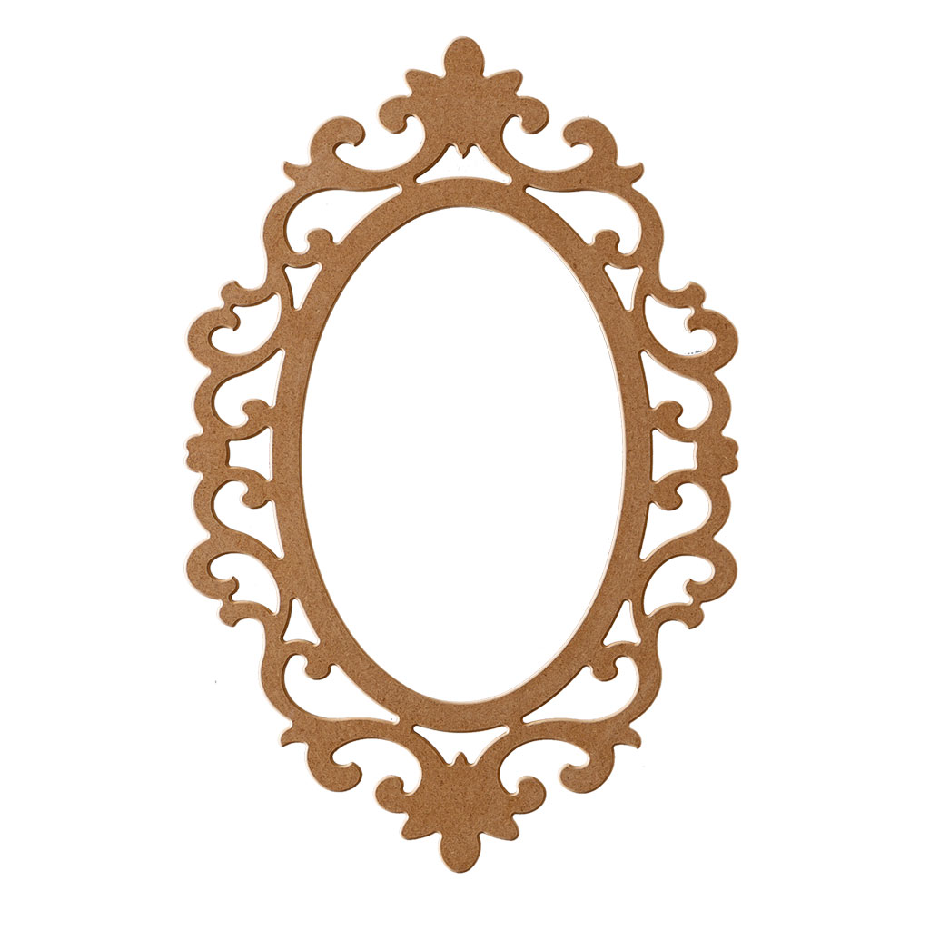 The oval mirror frame in MDF