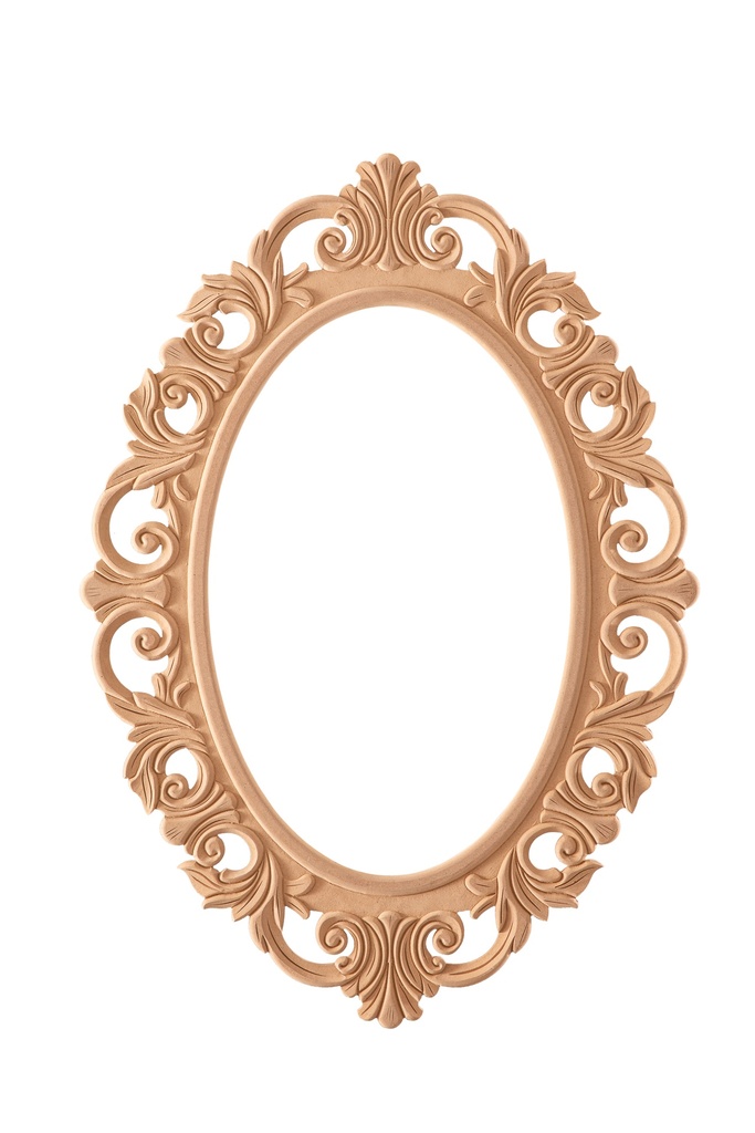 The oval mirror frame in MDF