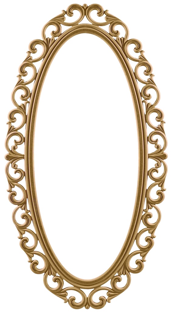 The oval mirror frame in MDF