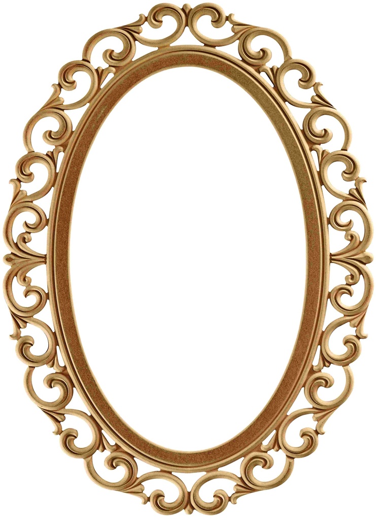 The oval mirror frame in MDF