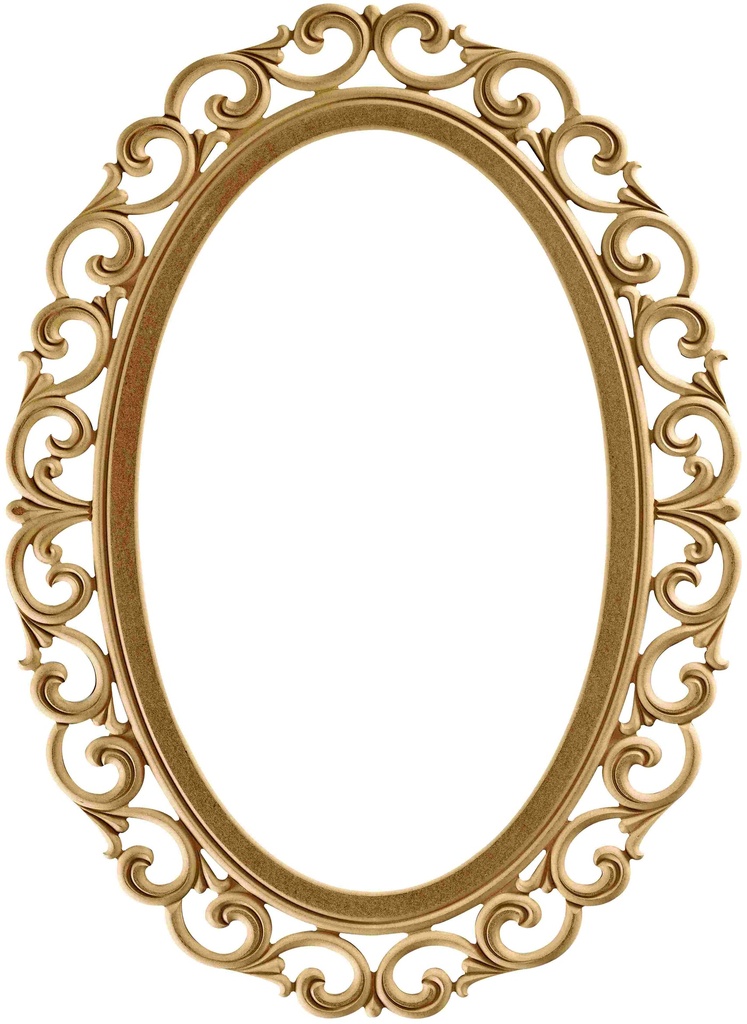 The oval mirror frame in MDF