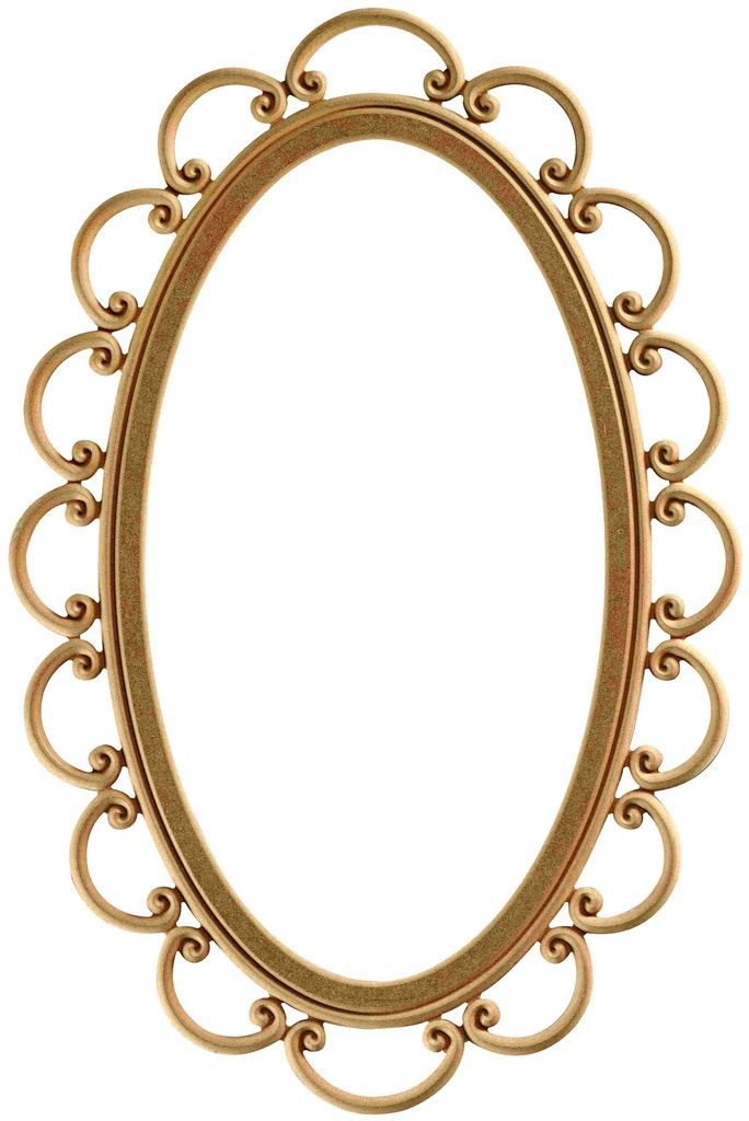 The oval mirror frame in MDF