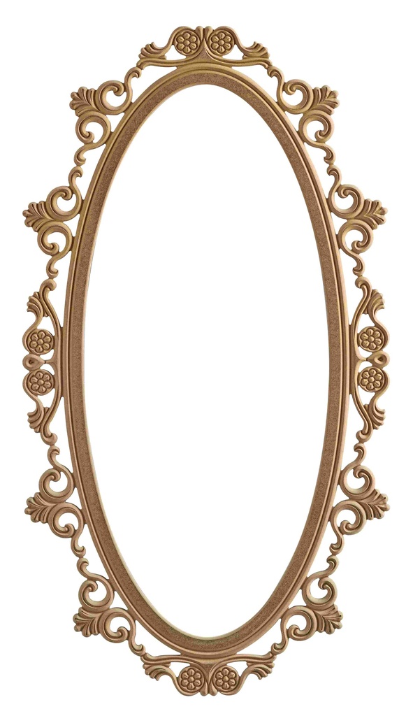 The oval mirror frame in MDF