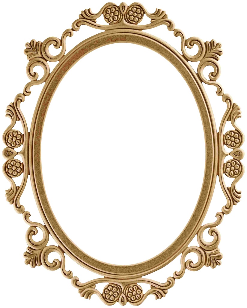 The oval mirror frame in MDF