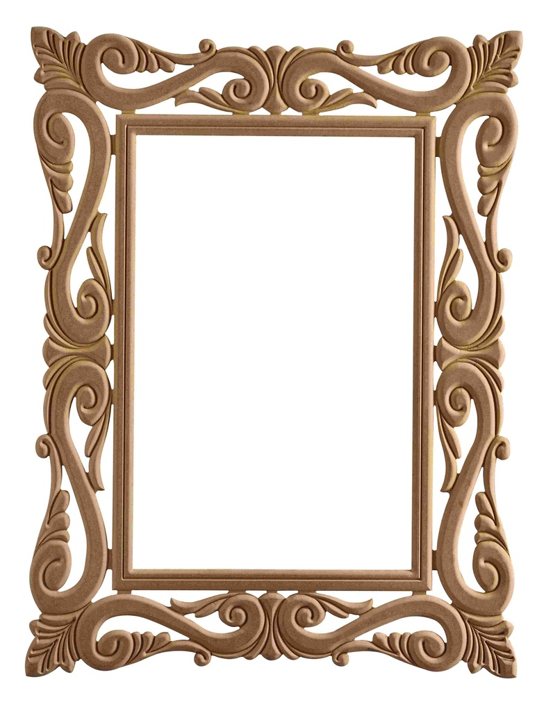 The rectangular mirror frame in MDF