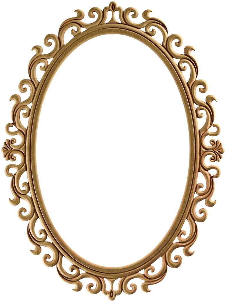 The oval mirror frame in MDF