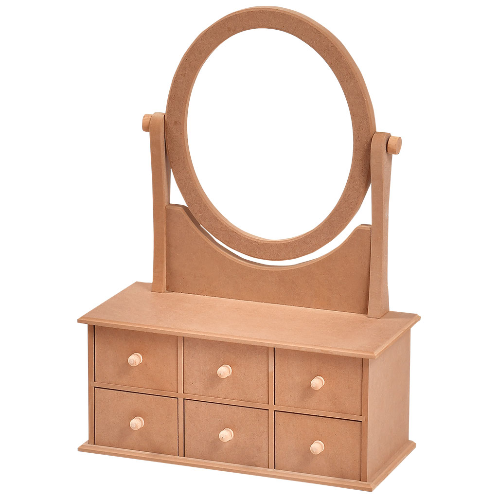 Miroir de maquillage à cadre avec tiroirs MDF