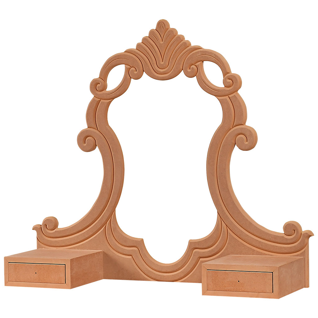 Miroir de maquillage à cadre avec tiroirs MDF