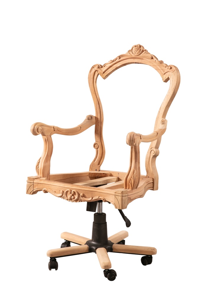 Skeleton Wooden Office Chair with sculpture