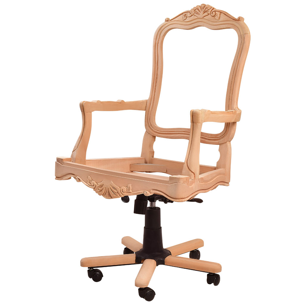 Skeleton Wooden Office Chair with sculpture