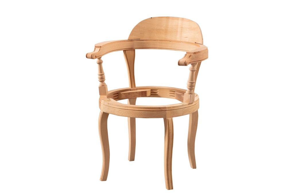 Chaise en bois squelette avec bras