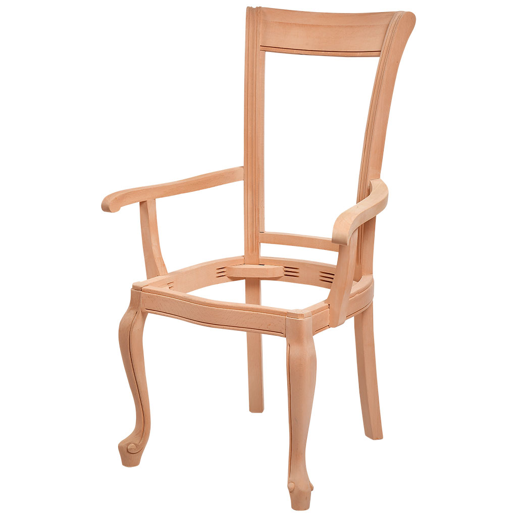 Skeleton wooden chair with arms